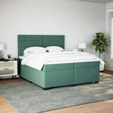 thumbnail of vidaXL Boxspringbett mit Matratze Dunkelgrün 200x200 cm Samt