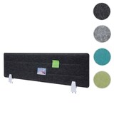 thumbnail of PROREGAL Tischtrennwand HxBxT 30x100x1cm Schallschutz Stoff/Textil mit Prägung Schwarz Büro-Sichtschutz Schreibtisch Pinnwand