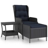 thumbnail of 2-tlg. Garten-Lounge-Set mit Auflagen Poly Rattan Dunkelgrau