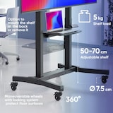 thumbnail of ONKRON Soporte Motorizado TV 50-100", hasta 120 kg, con Ruedas, VESA 200x200 - 1000x600 mm, Inclinado, TS1991E-B Negro