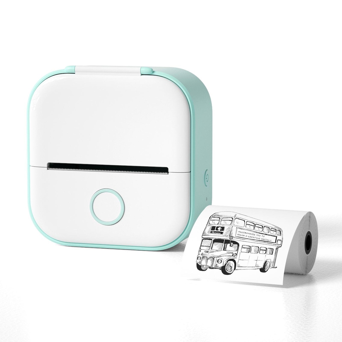 Mini Imprimante Portable Bluetooth Pour Étiquettes Et Photos Rose Blanc + Vert YONIS
