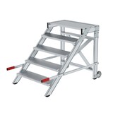 thumbnail of PROREGAL Arbeitspodest fahrbar | Stufenbreite 80cm | 5 Stufen | Aluminium geriffelt | Rutschfeste Kunststoffschuhe