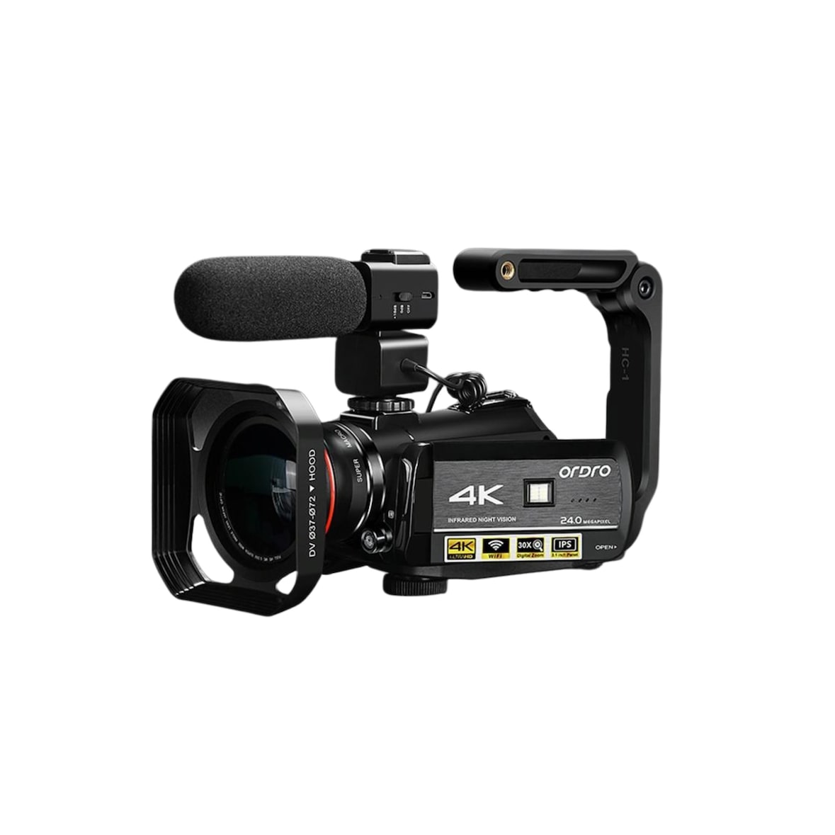 Caméscope Numérique 4K UHD Vision Nocturne Écran Tactile WiFi Avec Micro Et Trépied YONIS