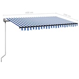 thumbnail of vidaXL Markise Automatisch Einziehbar 450x350 cm Blau und Weiß