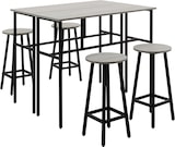 thumbnail of Barset Essgruppe Grau 100x40x90 cm mit 2 Tischen und 4 Barhockern, Industrial Design, Stahlgestell, platzsparend und pflegeleicht