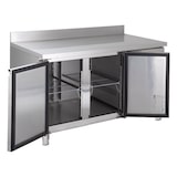 thumbnail of GastroHero Kühltisch Edelstahl GN 1/1 mit Aufkantung 2-türig Umluftkühlung -2 °C bis +8 °C 230 V Profi Gastronomie Kühltisch 1360x700x850 mm