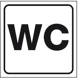 thumbnail of Aufkleber I Standard Piktogramm WC, weiß/schwarz, Folie, selbstklebend, 150x150mm, ASR A4.1