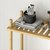 thumbnail of Toilettenregal Bambus Naturholz 69x26x181 cm mit 3 belüfteten Ablagen, verstellbaren Füßen und Umkippschutz, platzsparend über WC