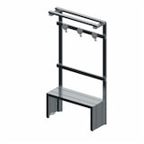 thumbnail of Panca in lamiera zincata con appendiabiti per 3 persone di cm 100