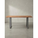 thumbnail of Arbeitstisch Massivholz Baumkante Industrial | 160x80 cm Akazie XL mit Chromgestell | Goldbraun | Handgefertigt | Tarn Kollektion | Kadima Design