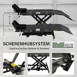 thumbnail of Motorradhebebühne hydraulisch 360 kg Breite 47 cm kleine Montagebühne Heber Motoradlift in Schwarz