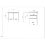 thumbnail of Saladette réfrigérée 2 portes avec plan de travail - 900 x 700 x 850 mm