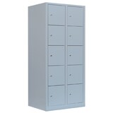 thumbnail of Lüllmann® XL Schließfachschrank, 2 Abteile, 10 Fächer, 1900 x 800 x 450 mm, lichtgrau