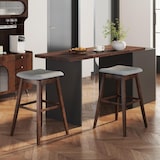 thumbnail of COSTWAY Bar Stools Set of 2 Counter Stools 360° Rotatable Seat Height 76 cm Wooden Stool