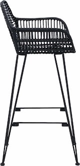 thumbnail of vidaXL Barstuhl 2 pcs Schwarz 55 x 52 x 92 cm Rattan und Eisen