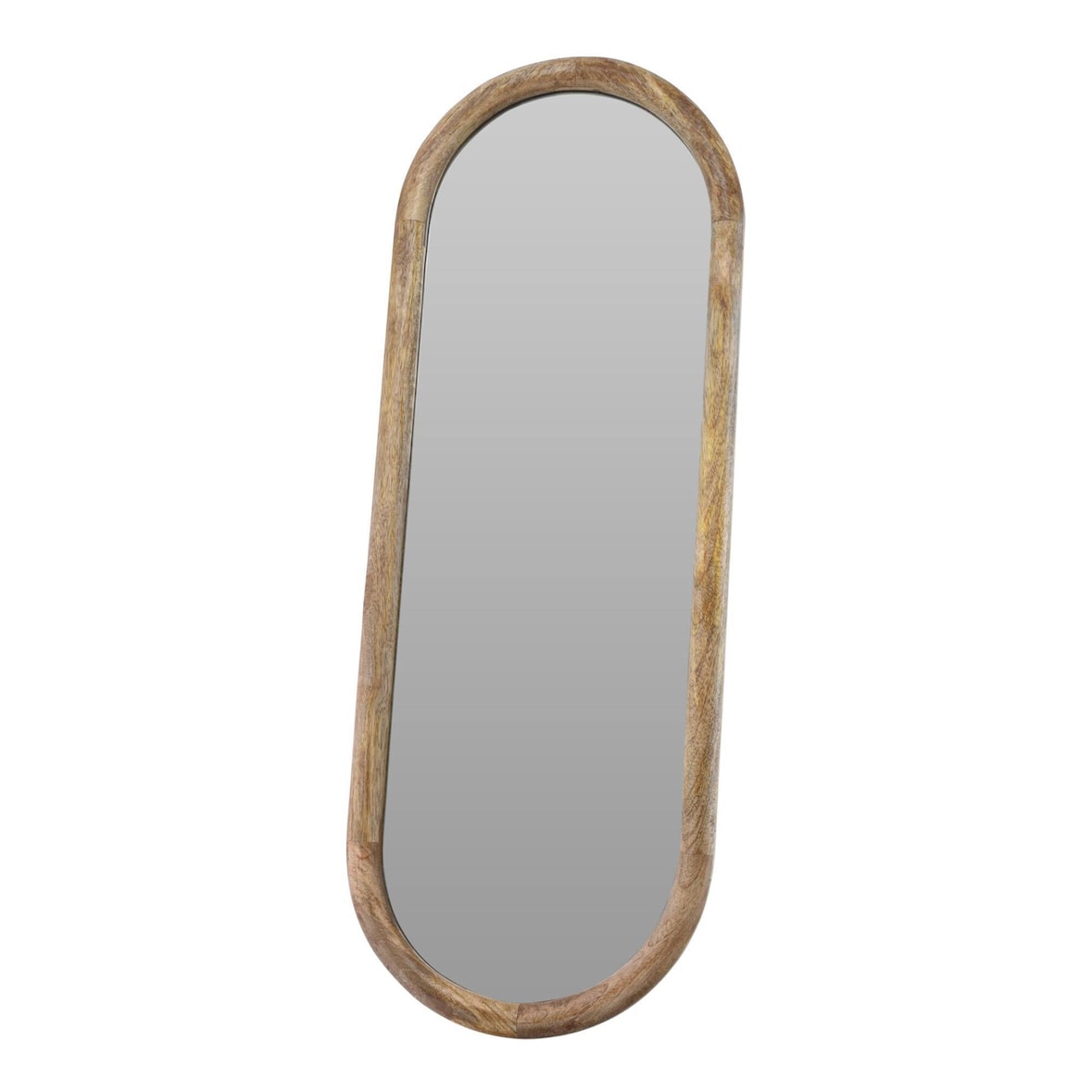 WellHome - Ovaler Spiegel 28x2,5x77,5 cm aus Holz und Glas