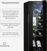 thumbnail of Klarstein Shiraz 12 Slim Uno Weinkühlschrank 32l/12Fl.Touch 85 W 5-18 °C LED Schwarz