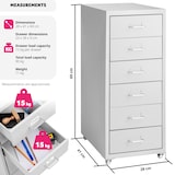 thumbnail of tectake Caisson de bureau roulant en métal 41x28x69cm  Gris Clair