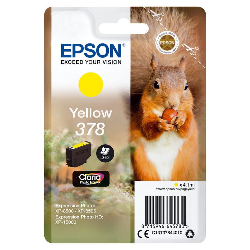 Epson Einzelpackung Gelb 378 Claria Photo Hd Ink Con Rf