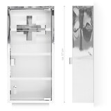 thumbnail of Relaxdays Medizinschrank, HxBxT: 57 x 27 x 12 cm, 4 Ablagen, Metall, Milchglas, abschließbarer Apothekerschrank, silber