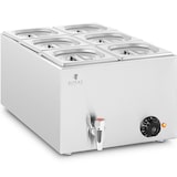 thumbnail of Royal Catering - Royal Catering Bain-Marie Professionnel 15 l 600 W 6 x GN 1/6 avec Couvercles Robinet De Vidange Chauffe-Plat Électrique