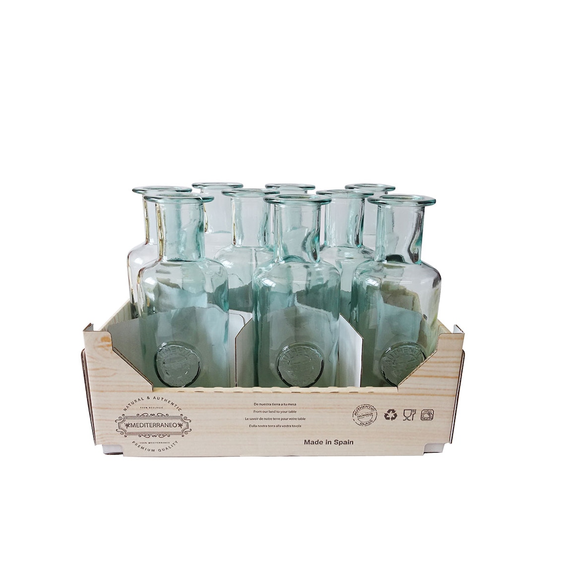 pack de 9 bouteilles en verre 1 l. style authentic rustic
