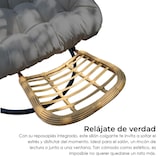 thumbnail of YOEVU - Silla colgante con reposapiés, gris y beige, para interior y exterior, confort premium
