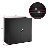 thumbnail of tectake Armario archivador medio con 3 baldas 90x40x90 cm  negro - 402941