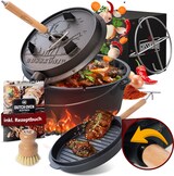 thumbnail of Gusskönig Set Dutch Oven 4,5 l ohne Füße 2in1 mit Deckelheber, Bürste und Untersetzer