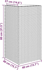 thumbnail of vidaXL Pflanzkübel Braun 40x40x80 cm Poly Rattan
