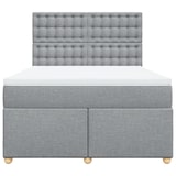 thumbnail of vidaXL Boxspringbett mit Matratze Hellgrau 140x190 cm Stoff