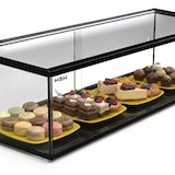 thumbnail of MBH - Vetrina espositiva neutra professionale Snack 92 cm vetri dritti. Espositore neutro con LED porta brioches per bar e pasticceria.