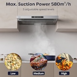 thumbnail of CIARRA Hotte Tiroir Téléscopique A+ 580 m³/h Max. 60 cm Hotte Aspirante Integrée Éclairage LED - Evacuation ou Recyclage VM6909AS