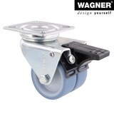 thumbnail of WAGNER Strandkorbrollen 4tlg. Set - ULTRASOFT - Durchmesser Ø 50 mm, 2 mit Bremse, Tragkraft 300 kg/Set - 02155200