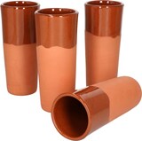 thumbnail of 4er Set Tonbecher 330ml teilglasiert - 12968