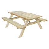 thumbnail of Mesa Picnic Jardín Madera Tratada Autoclave Strong 200 - 2 Bancos Abatibles, 198 x154 x74 cm 8/10 Adultos, Espesor 42 mm Normativa EN581 The HomeWeeks