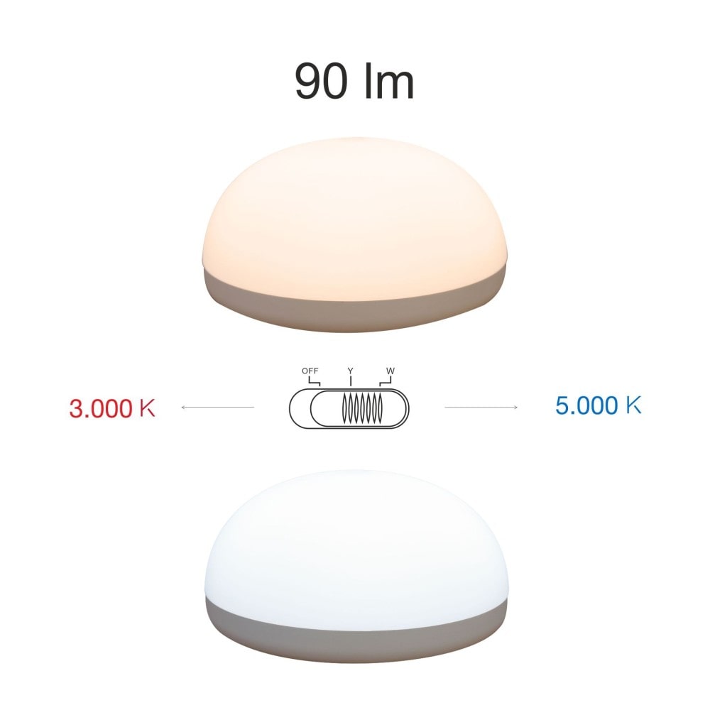 Draagbare en verstelbare 1W LED-lamp op batterijen, Trion. Li-ion-batterij. 3000K of 5000K licht.