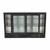 thumbnail of Maxima - Frigorífico para bebidas 3 puertas correderas, 6 estantes ajustables, vidrio doble, LED, temperatura 0-12°C, 135x51.5x85 cm, 323 L, negro