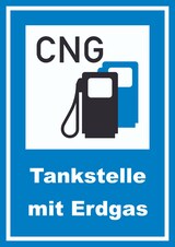 thumbnail of Tankstelle mit Erdgas Schild A1 (594x841mm)