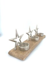thumbnail of Tarrington House Holz-Kerzenhalter, 36 x 12 x 10 cm, für 3 Kerzen