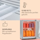 thumbnail of Brooklyn 32 Mini-Kühlschrank Glastür LED Ablage Silber