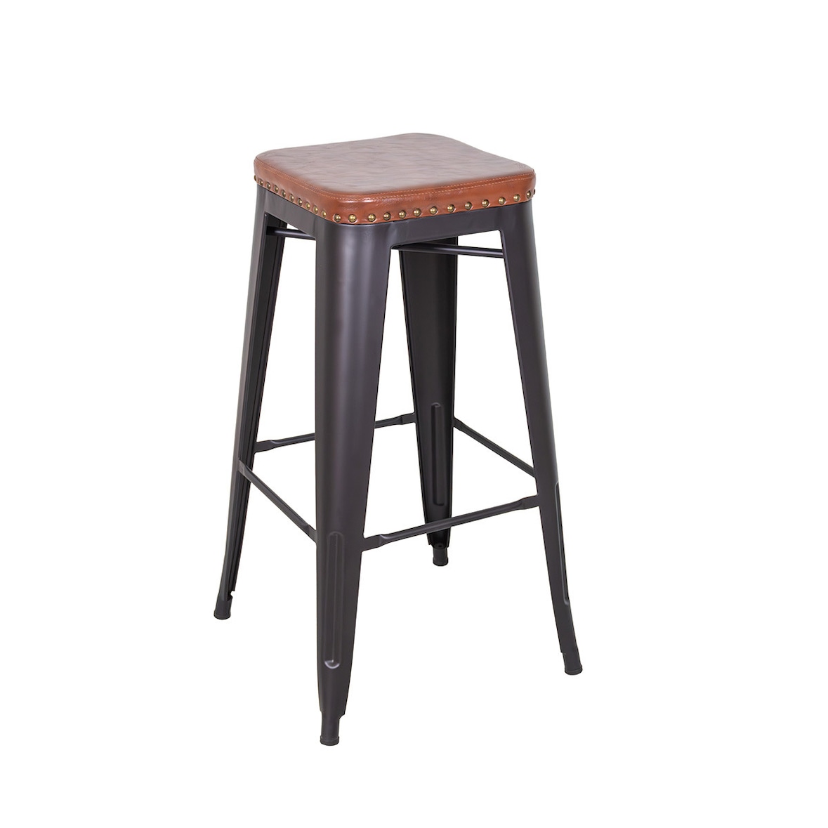 Tabouret de bar métal avec assise PU