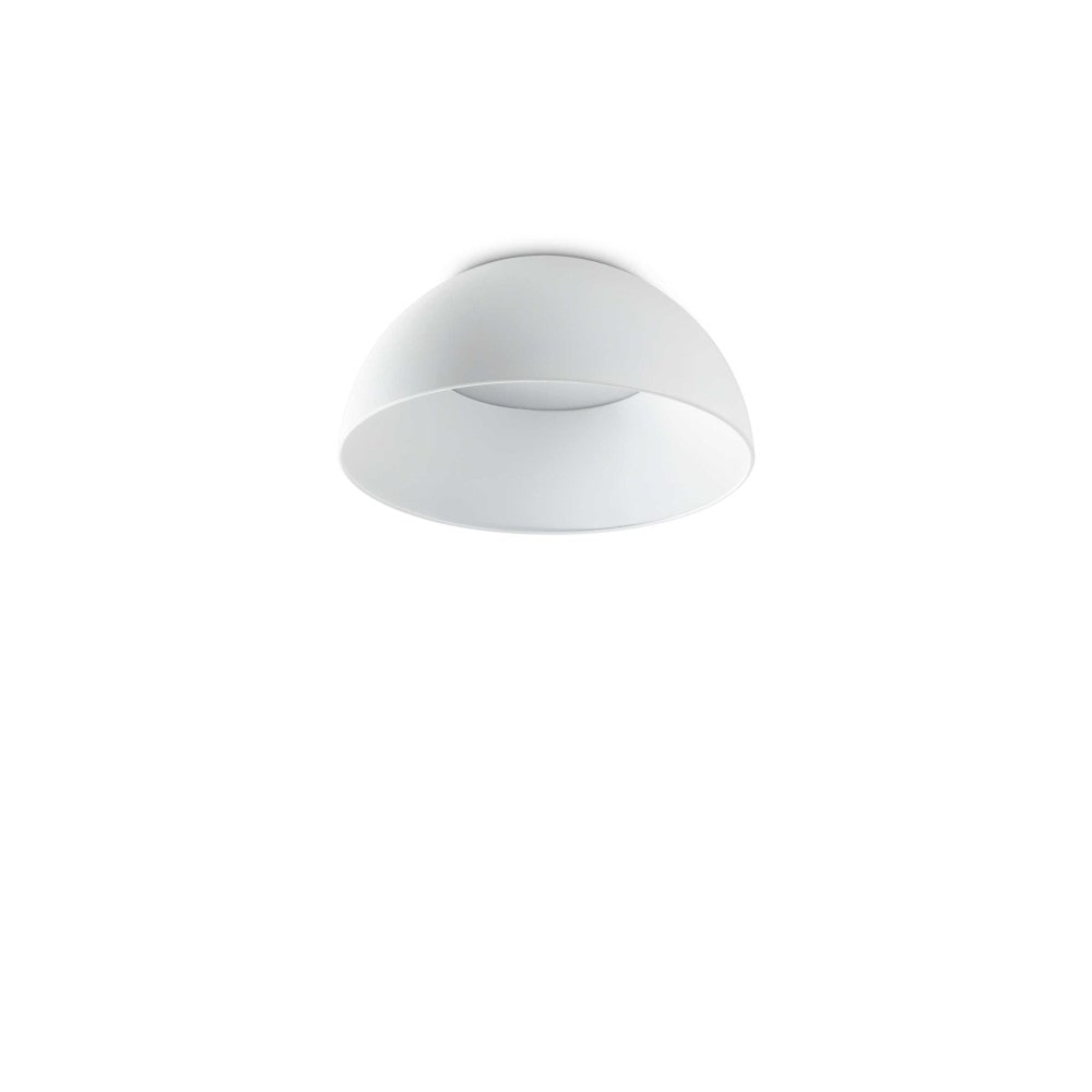 corolla 1 pl, deckenleuchte aus weißem metall, ideal lux