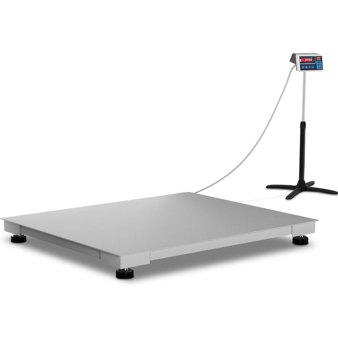 TEM Báscula de suelo - calibrada - 600 kg / 0,2 kg - 100 x 120 cm - LED