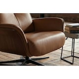 thumbnail of KAWOLA Relaxsessel FERREIRA Drehsessel Leder braun mit Hocker