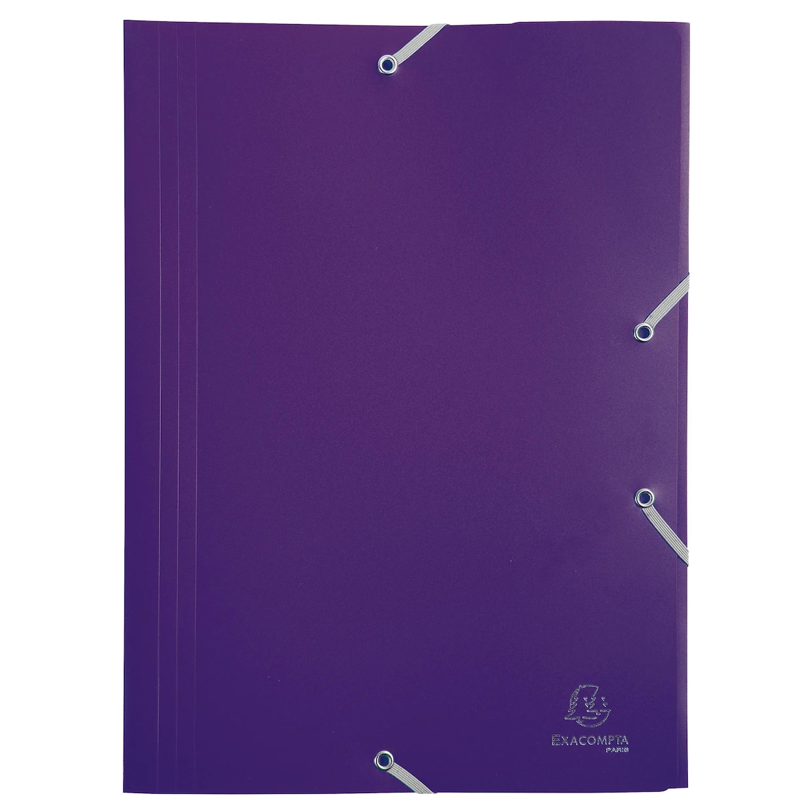 Exacompta  Cod. 55918E - Cartella 3 lembi con elastici Opak in polipropilene opaco 400 micron - 24x32cm viola  - Confezione da  30 pz.