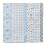 thumbnail of Sovie HORECA Weihnachtsserviette Calypso-Stripes in Silber-Blau aus Tissue 33 x 33 cm, 100 Stück