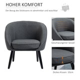 thumbnail of Loungesessel Polstersessel Akzentstuhl 65x71x75 cm Grau mit tiefem Sitz, abnehmbarem waschbarem Sitzkissen, Massivholzfüßen