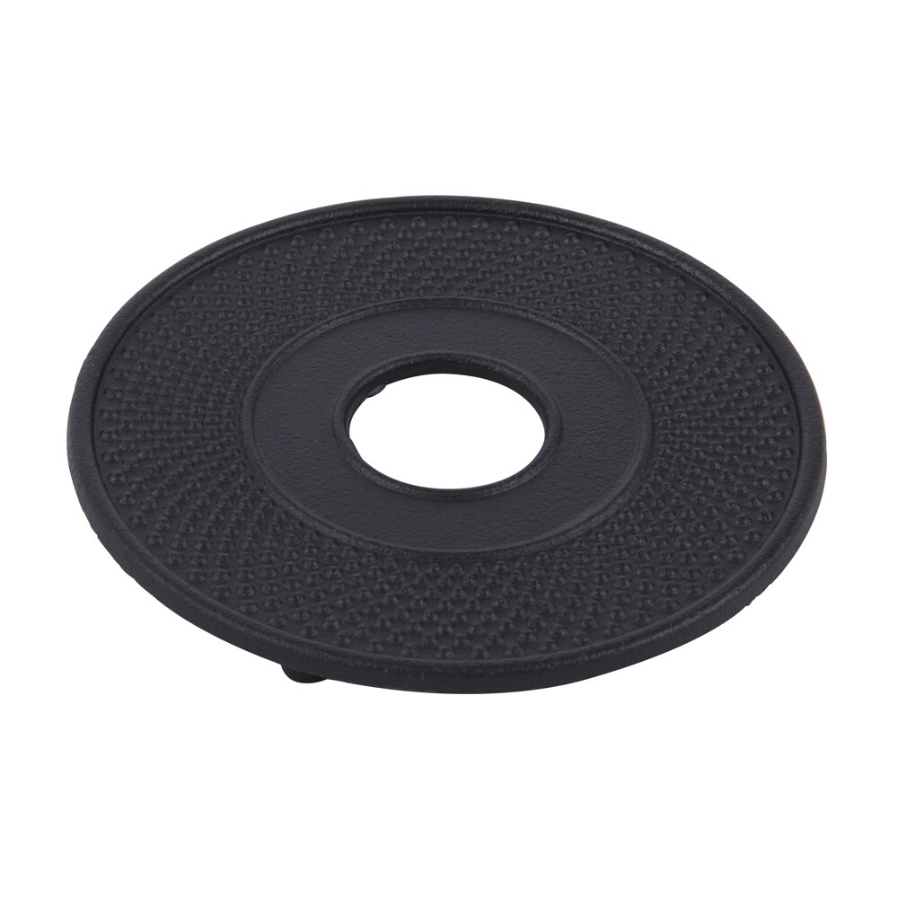 Dessous de théière de 13,5 cm en fonte -  Noir Rond Fonte émaillée Table Passion 14.00x14.00 cm