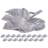 thumbnail of Dekoschale Blatt Masterbox 18-teilig Schale Aluminium Leaf Blattschale : silber
